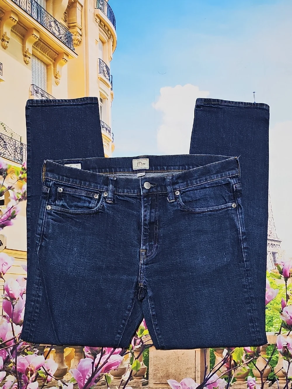 J. Crew Mens Slim Jeans in Dark Indigo Blue 34x30